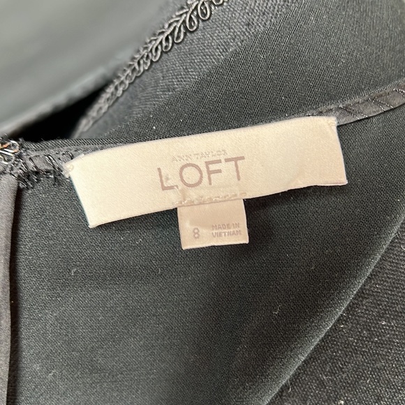 Loft Blue and Black Striped Flare Dress - Picture 3 of 4